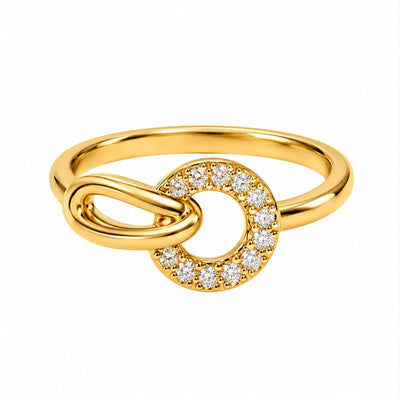 Gold-Tone Interlocking Circle Ring