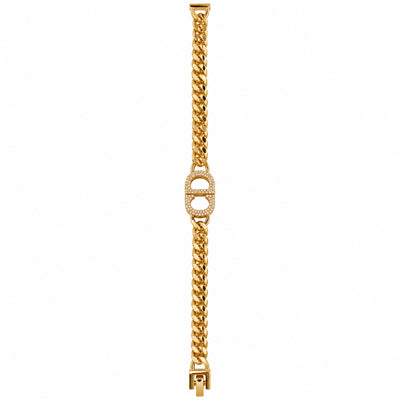 Gold Pavé Double-Link Chain Bracelet