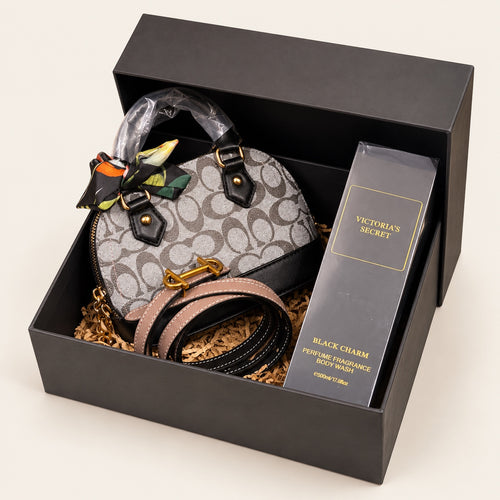 Elegant Handbag & Victoria's Secret Body Wash Gift Box