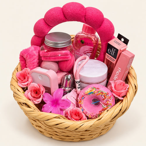 Pink Beauty & Self-Care Gift Basket