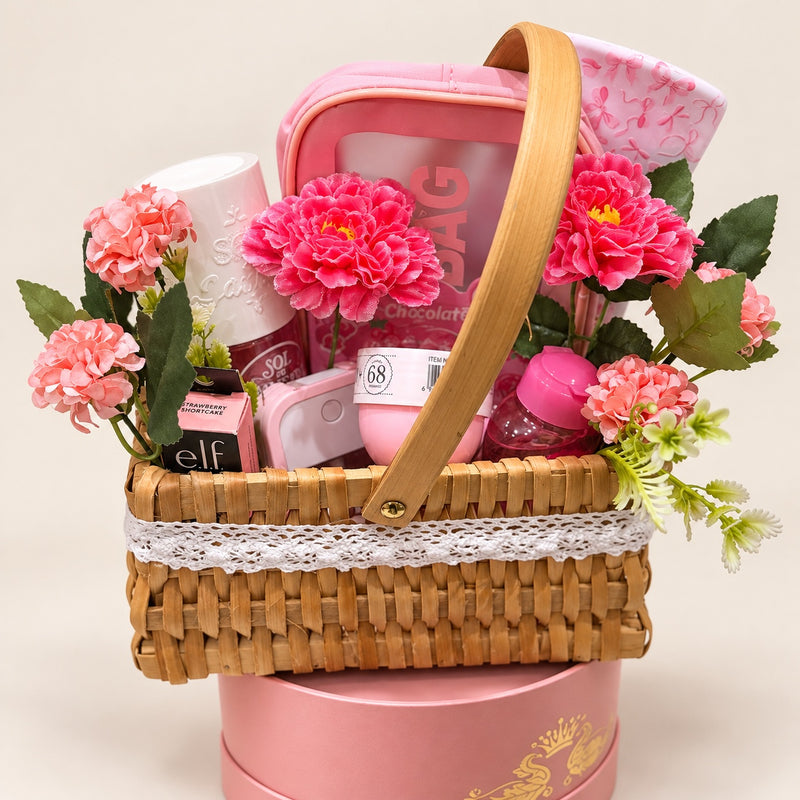Blush Beauty Flower Basket