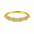 Gold-Tone Segmented Pavé Band Ring