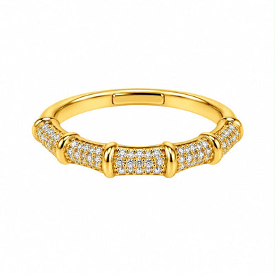 Gold-Tone Segmented Pavé Band Ring