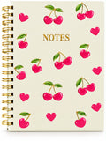 Cherry Hearts Spiral Notebook – Cream