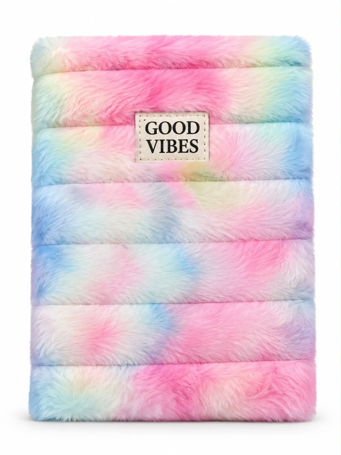 Plush Good Vibes Notebook – Pastel Rainbow