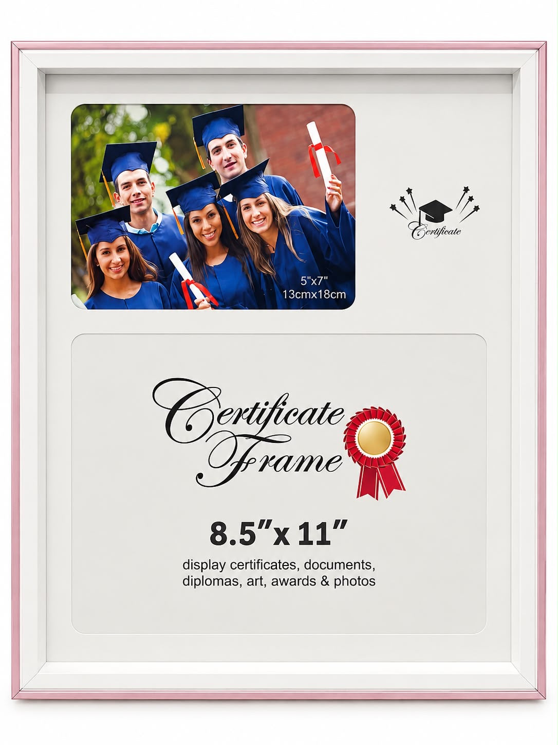 Pink Certificate & Award Frame