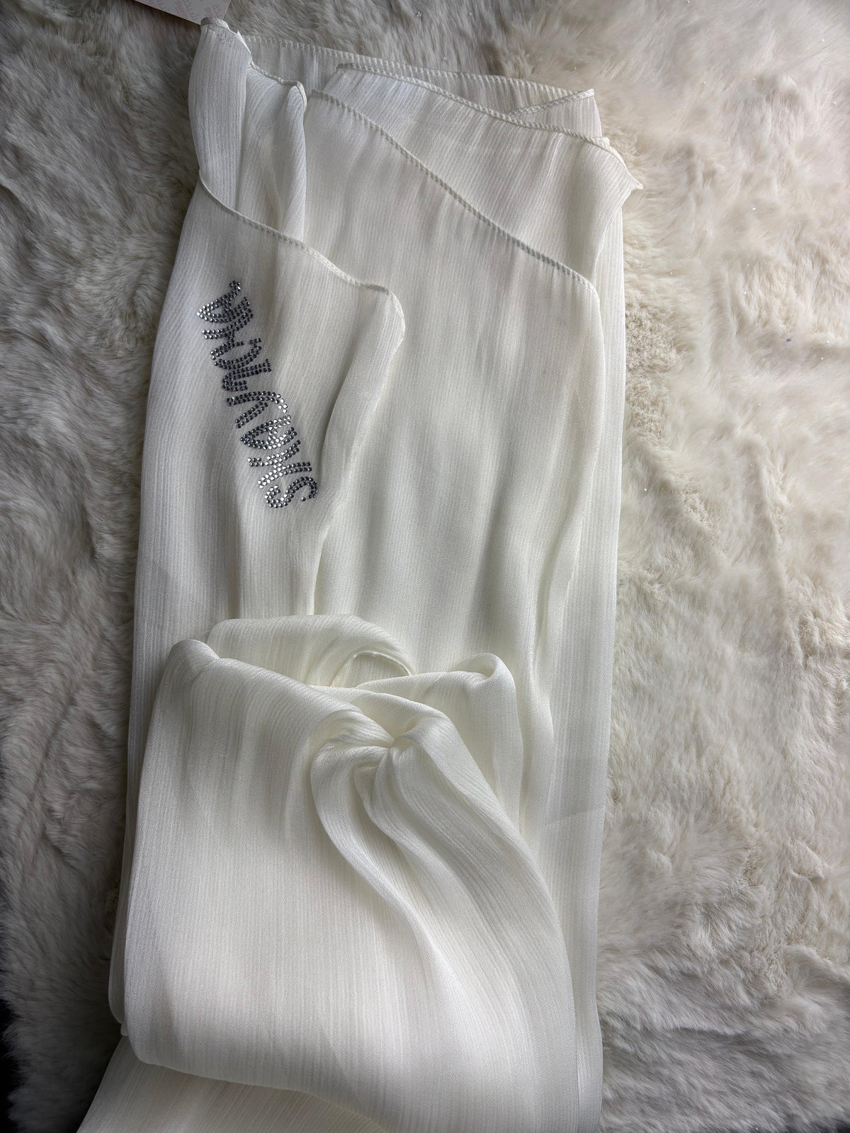 Shaykha Ivory Crystal Chiffon Hijab
