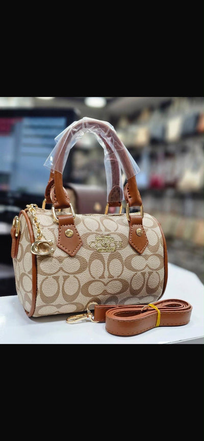 Mini Structured Bag — Beige & Brown