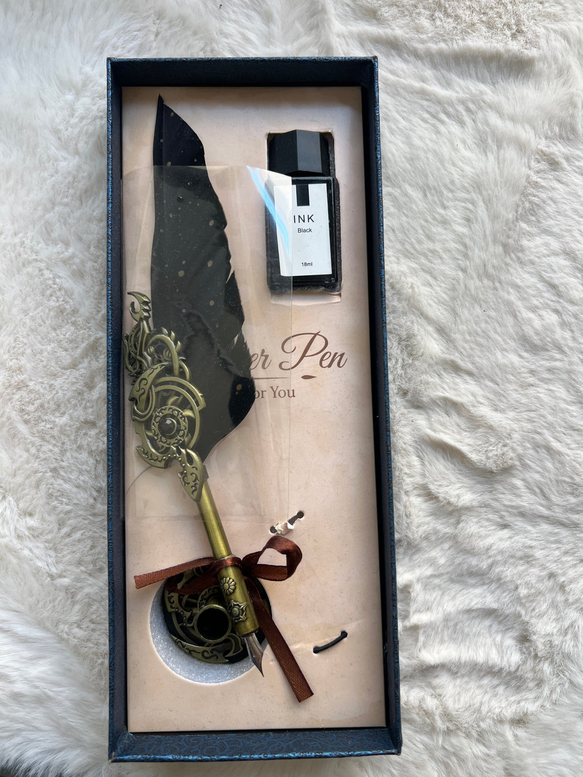 Vintage Feather Quill Pen Gift Set