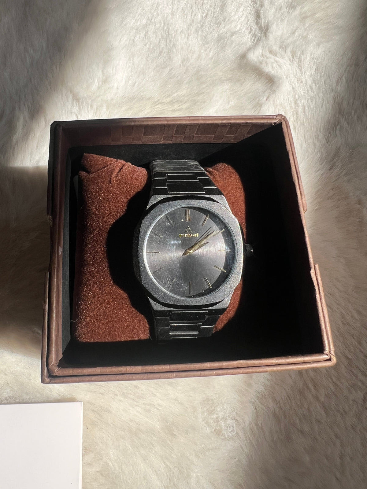 Premium Wooden Watch – Black Sandalwood Style with Minimalist Dial