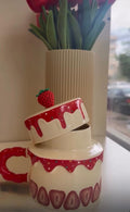 Strawberry Ceramic Mug with Lid