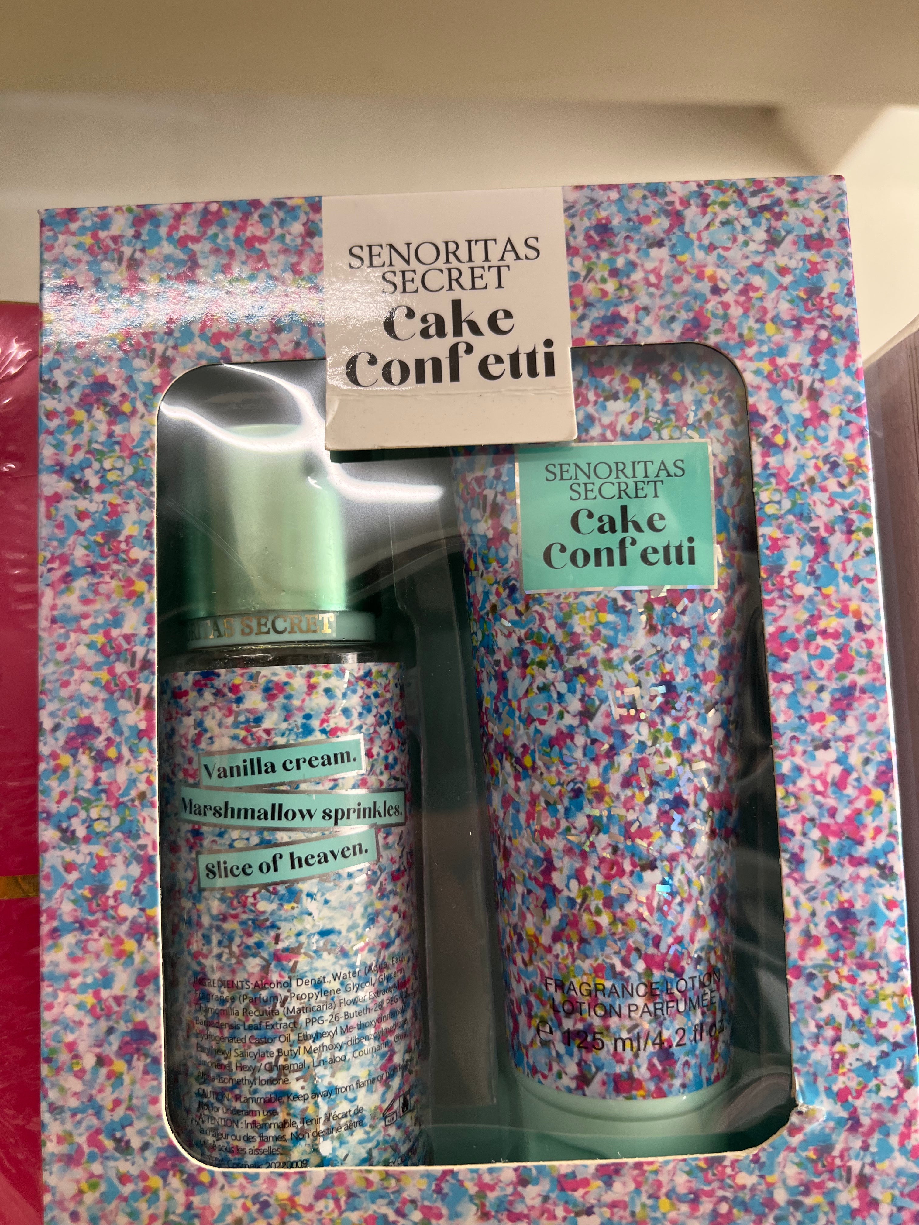 Señoritas Secret Cake Confetti Fragrance Gift Set – Body Mist & Fragrance Lotion