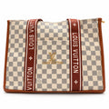 Cream Checkered Strap Tote Bag