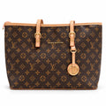 Brown Monogram Tote Bag with Round Charm