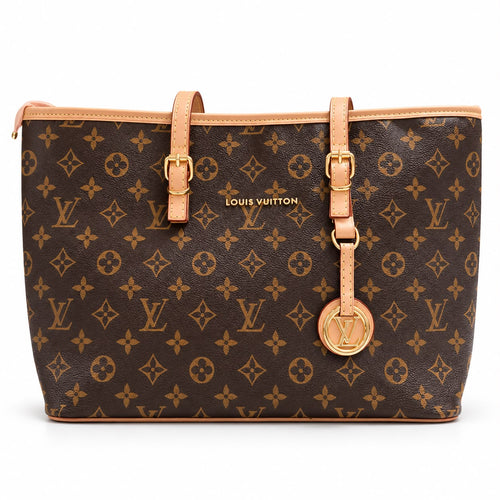 Brown Monogram Tote Bag with Round Charm