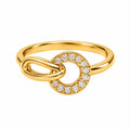 Gold-Tone Interlocking Circle Ring