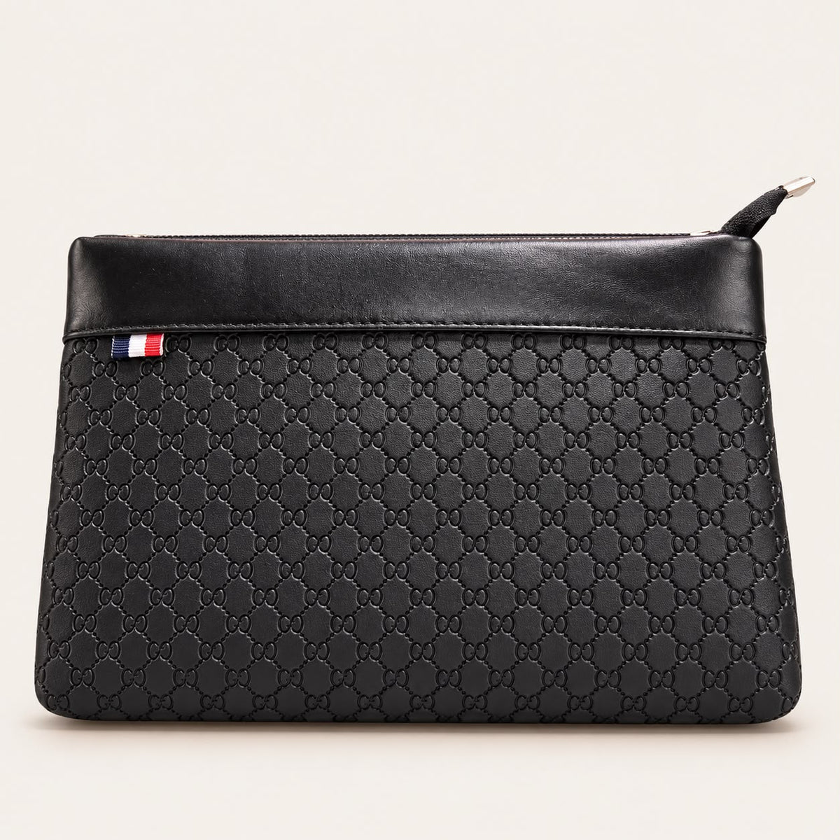 Black Embossed Zip Wallet