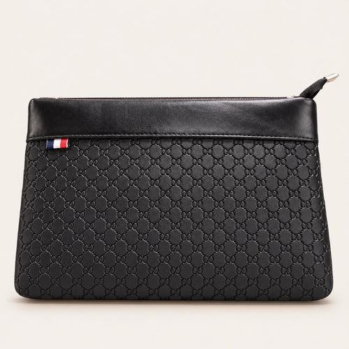 Black Embossed Zip Wallet