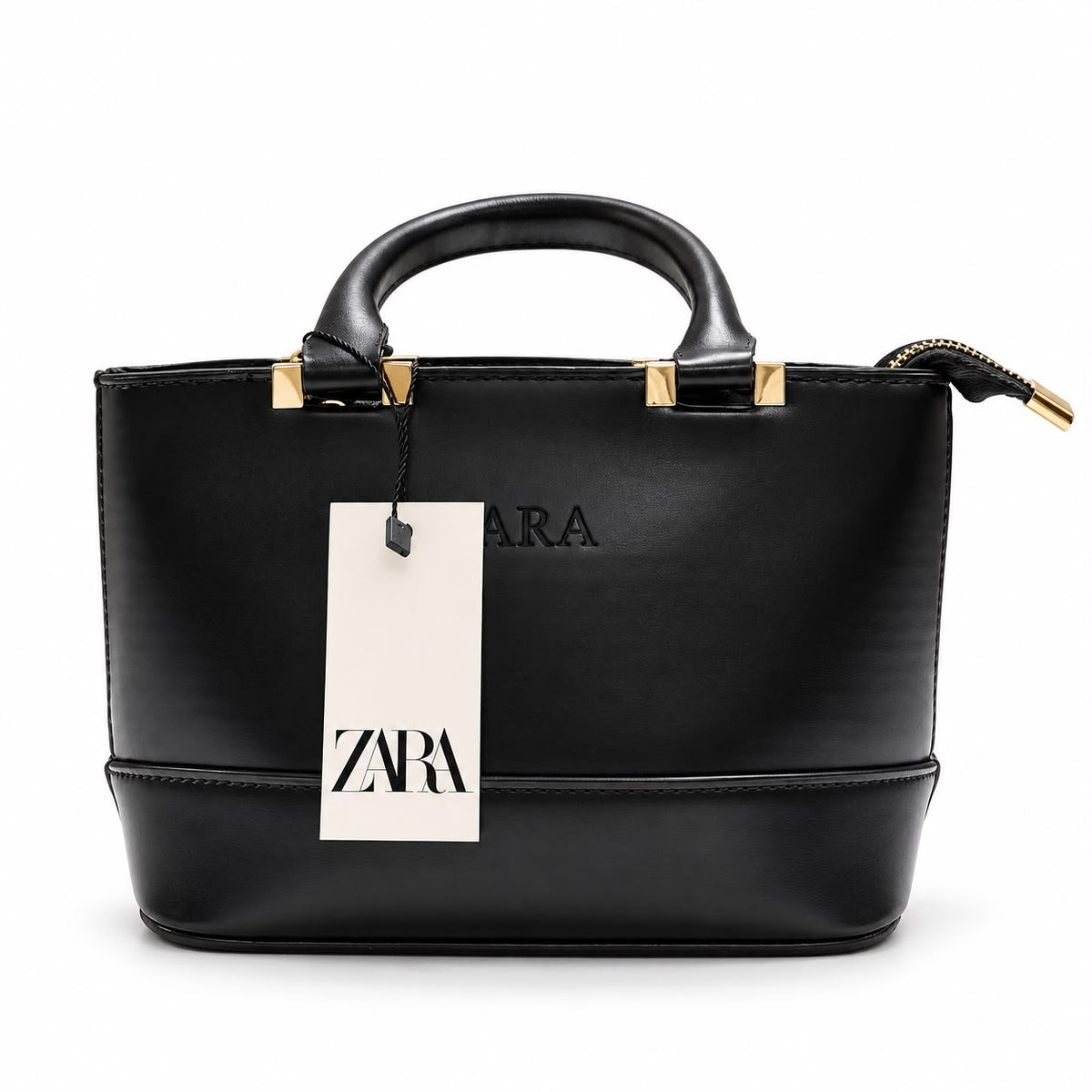 Zara Black Structured Handbag