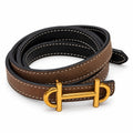 Brown double-wrap H-link bracelet