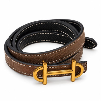 Brown Double-Wrap H-Link Belt