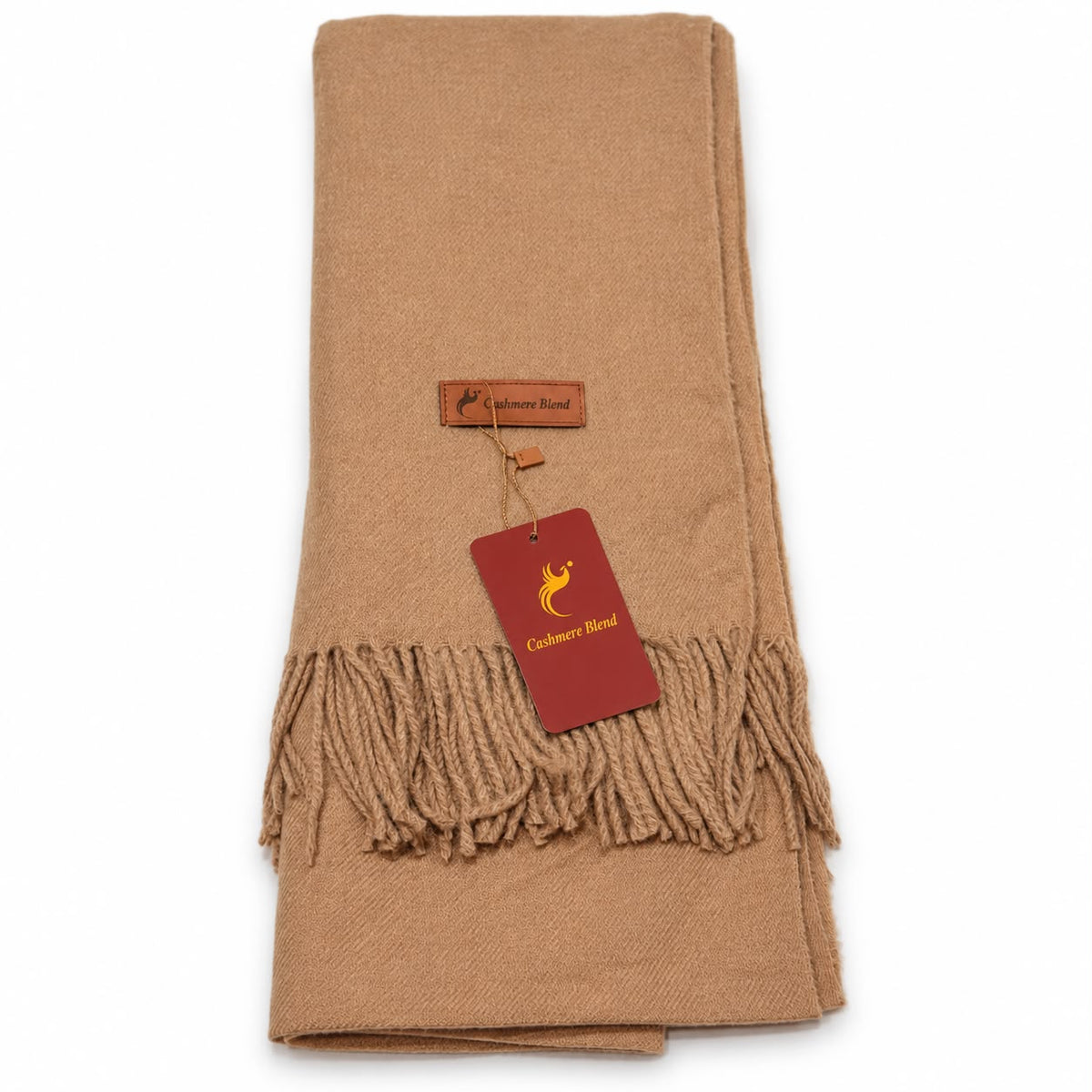 Camel cashmere blend scarf
