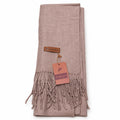 Taupe cashmere blend scarf