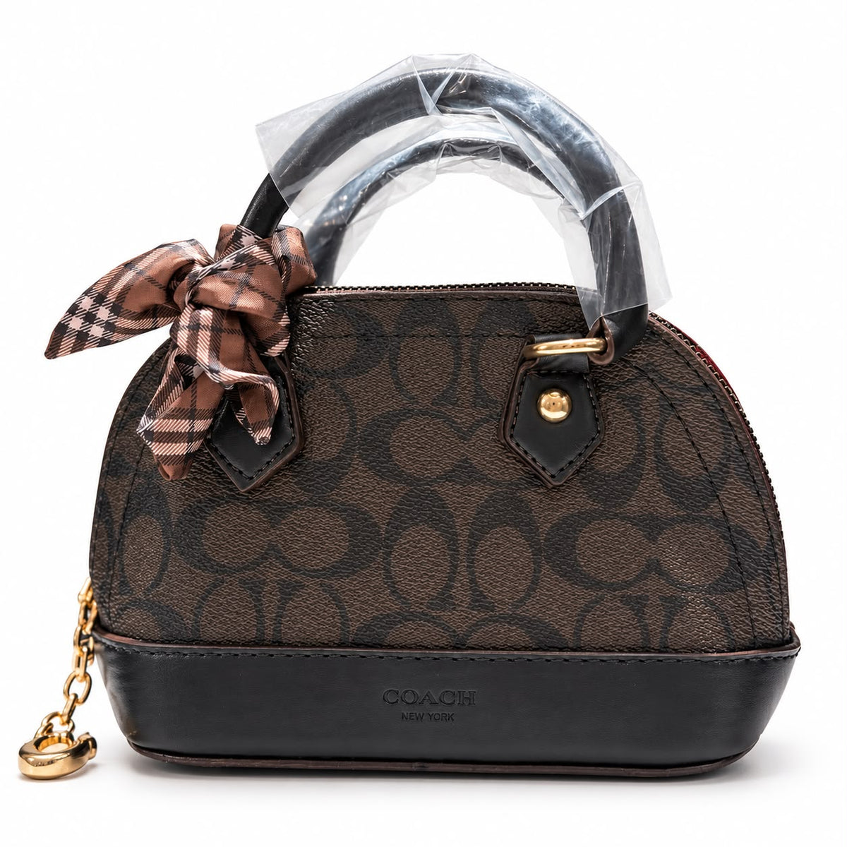 Coach Brown Scarf Mini Handbag