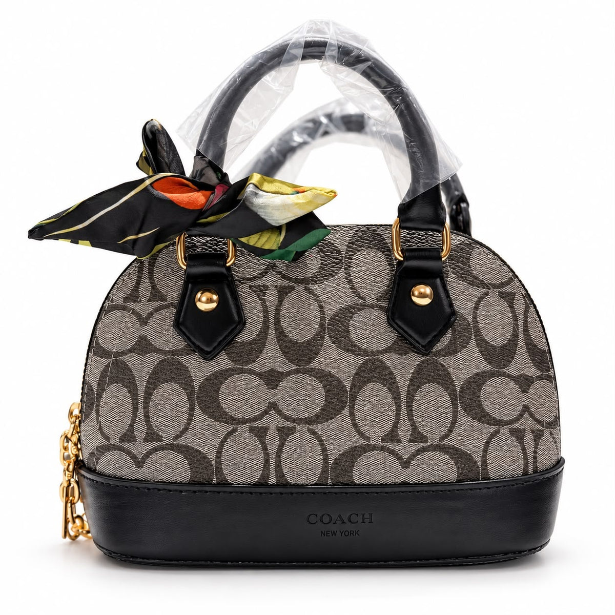 Coach Grey Scarf Mini Handbag