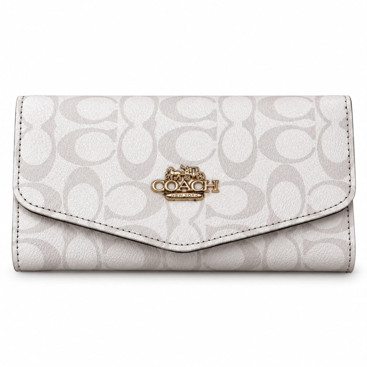 Coach White Monogram Long Wallet