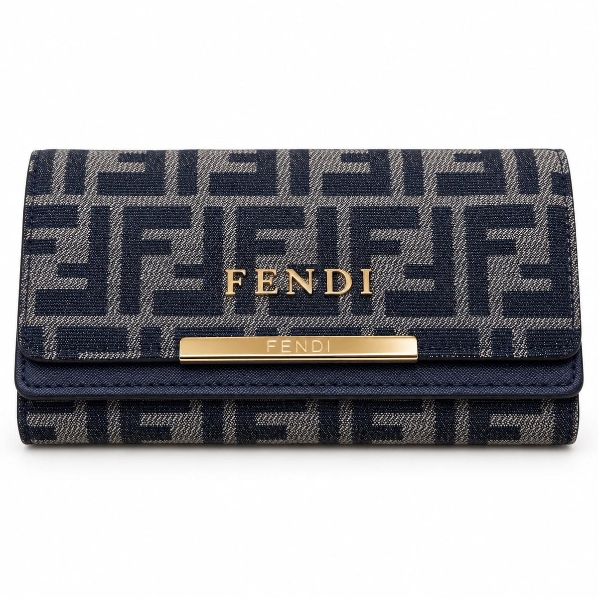 Fendi Blue Pattern Long Wallet