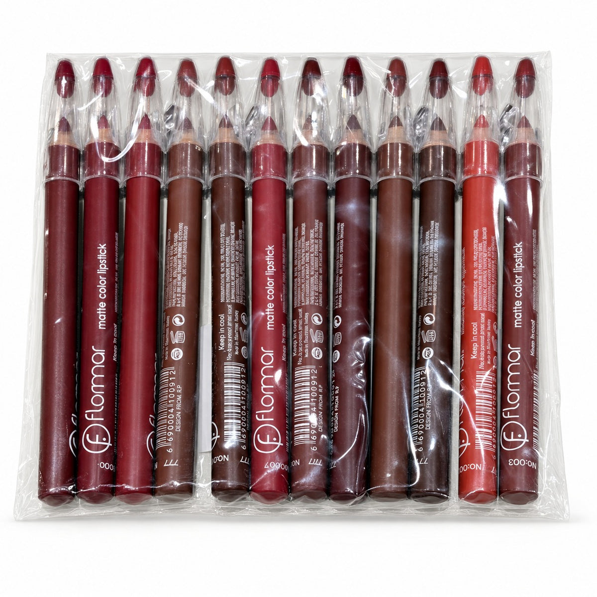 Flormar matte color lipstick pencil set assorted shades