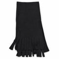 Black fringe winter scarf