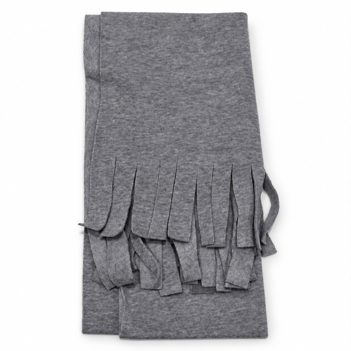 Grey fringe winter scarf