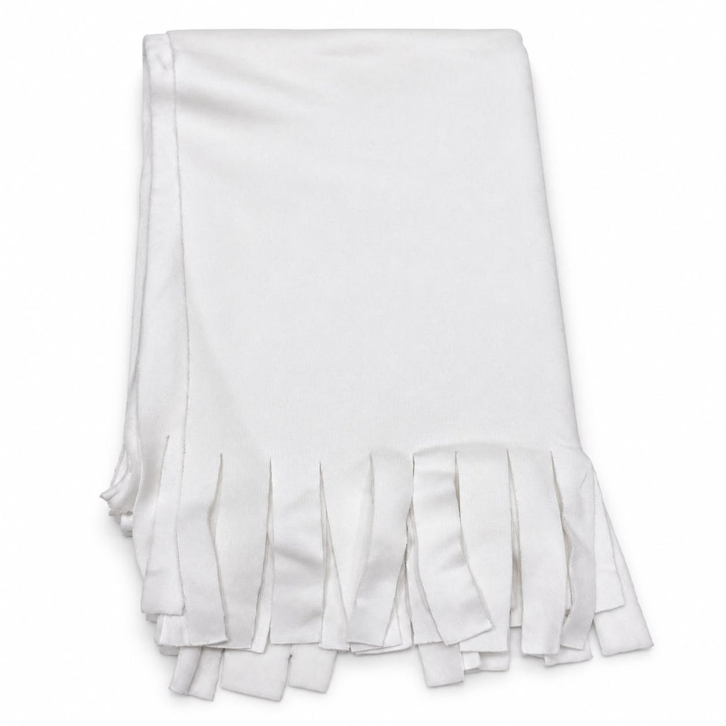 White fringe winter scarf