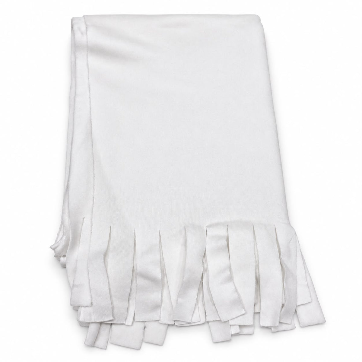 White fringe winter scarf