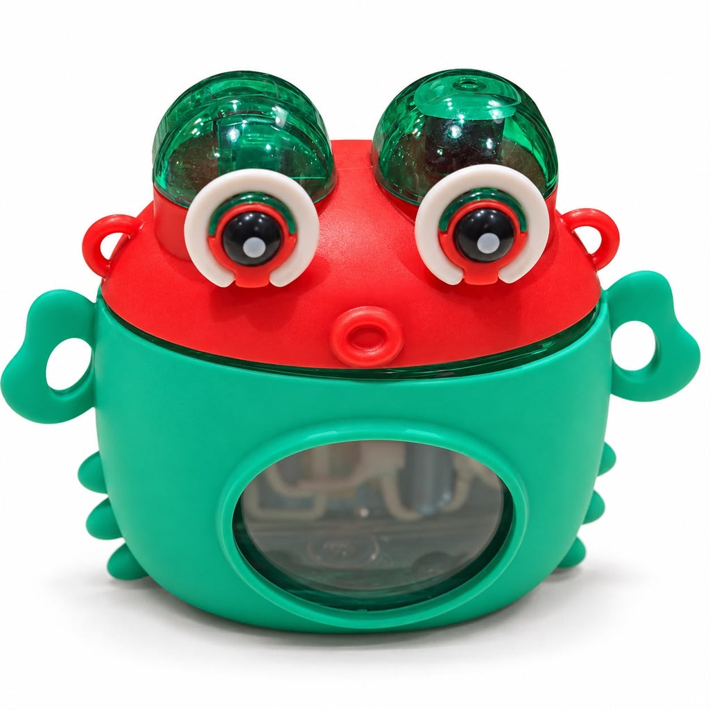 Green and red frog kids dual-spout water bottle closed