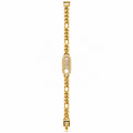 Gold Triple-Stone Oval Chain Bracelet
