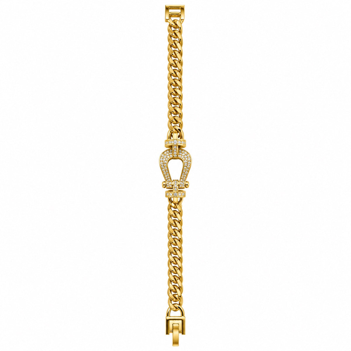 Gold Crystal Horseshoe Chain Bracelet