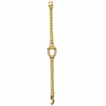 Gold Pavé Oval Charm Bracelet