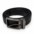 Gucci-Style Black Belt with Gunmetal Buckle