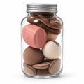 Makeup sponge jar brown nude