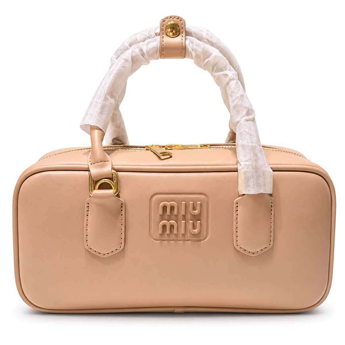 Blush pink structured handbag