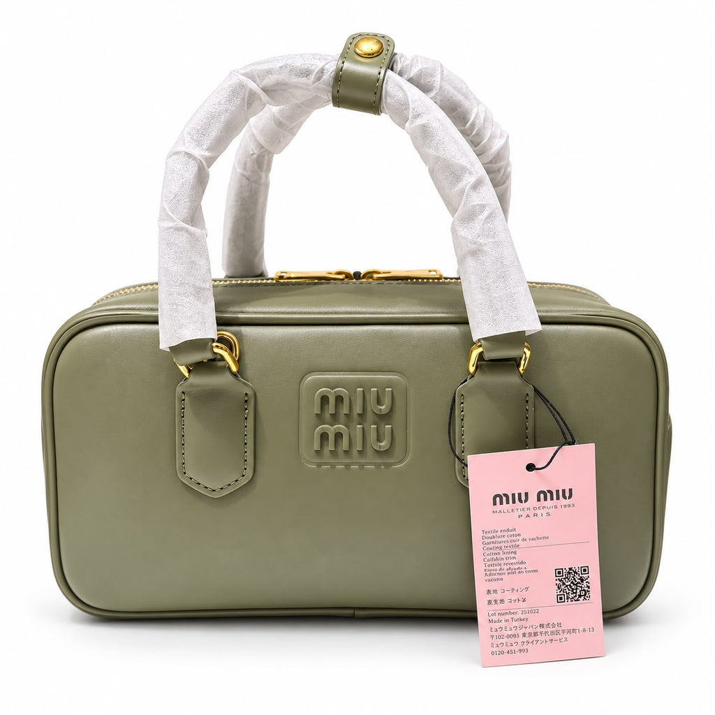 Olive green structured handbag