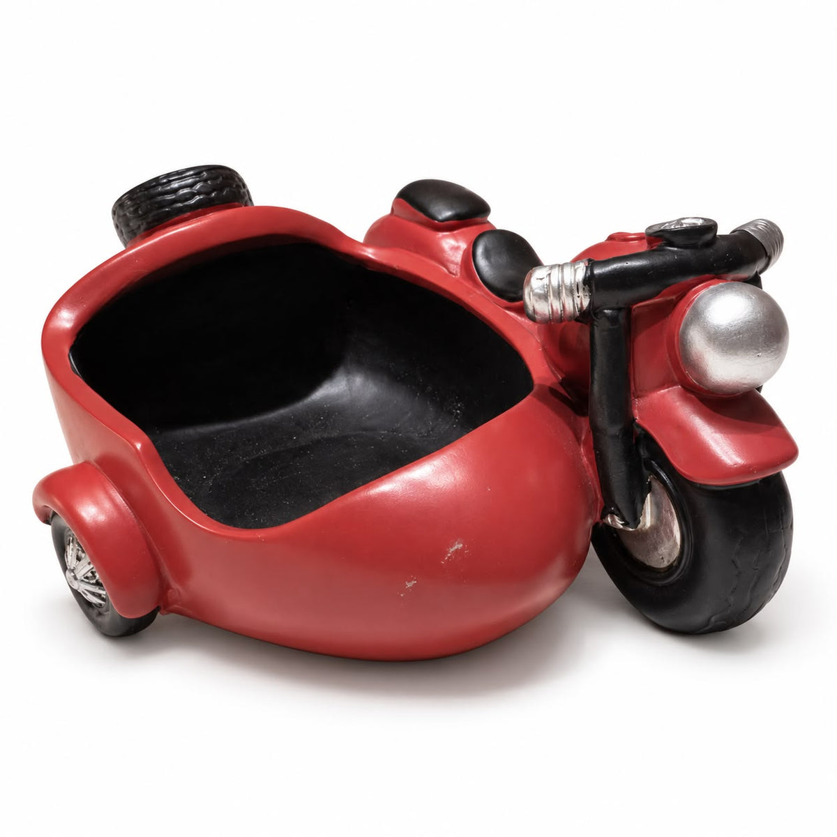 Red motorcycle sidecar decorative holder