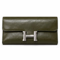Olive H-Clasp Long Wallet