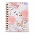 Pink watercolor floral spiral notebook