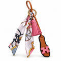 Pink scarf sandal keychain