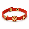 Red monogram charm bracelet