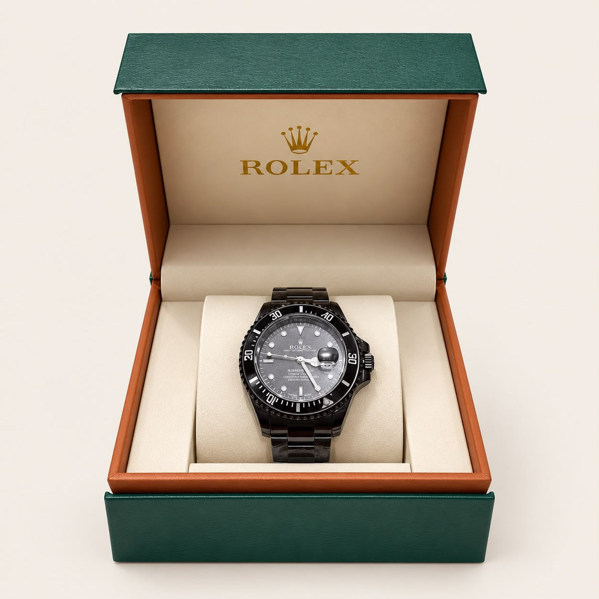Rolex-Style Black Diver Watch